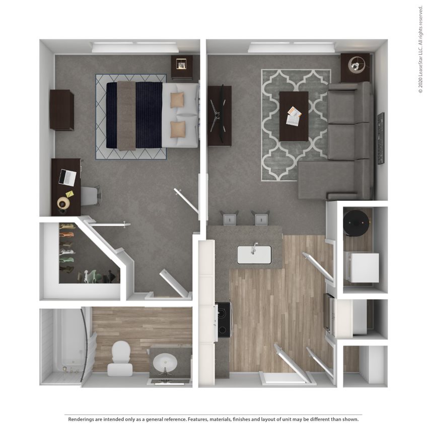 1B - 1 Bedroom Floor Plan