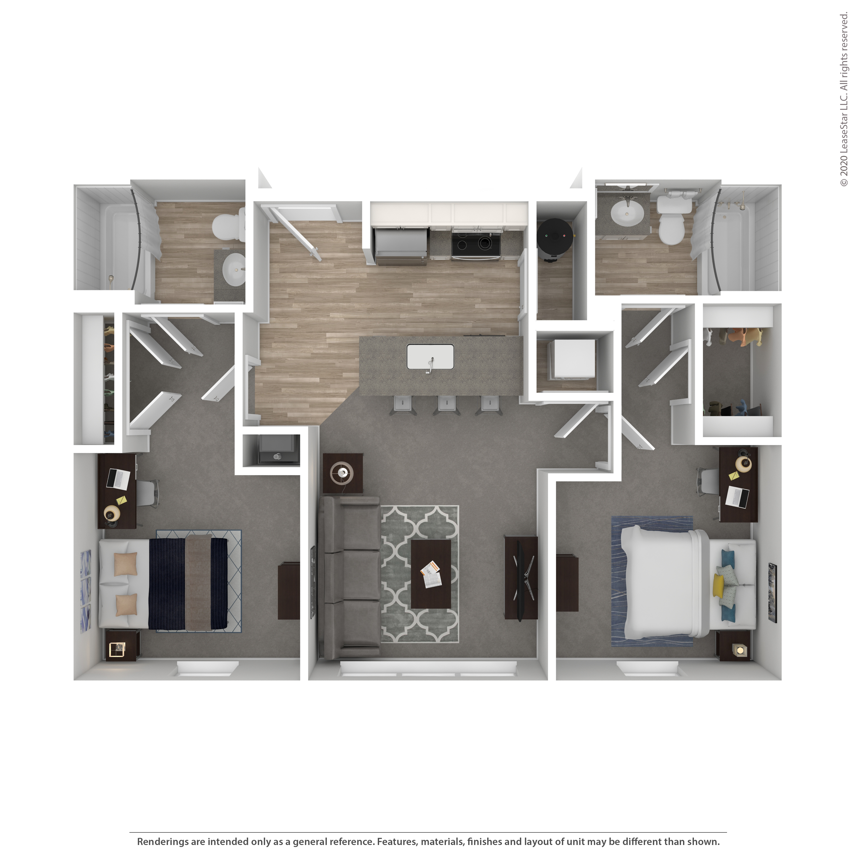 2B - 2 Bedroom Floor Plan